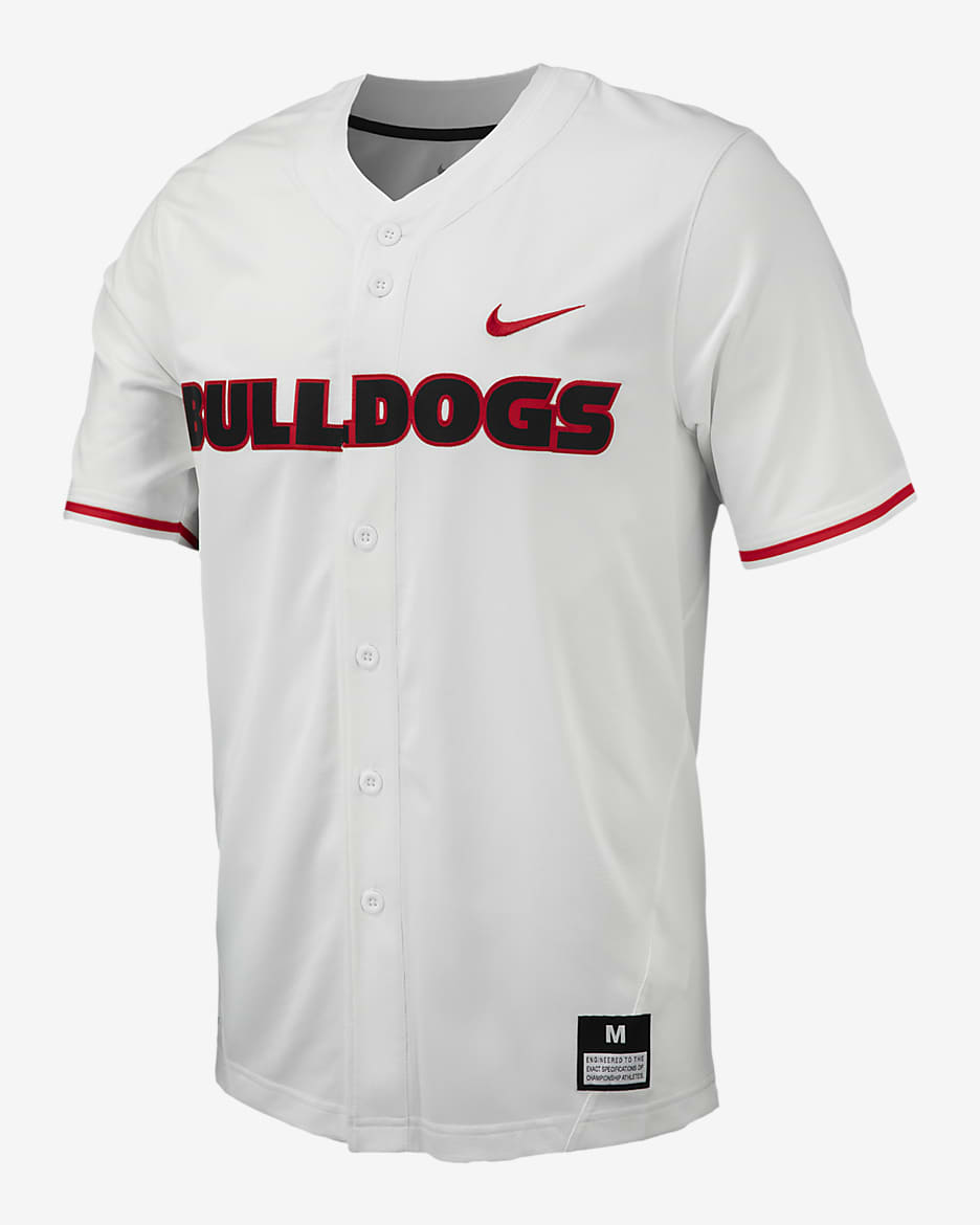 Georgia Men's Nike College Replica Baseball Jersey - White