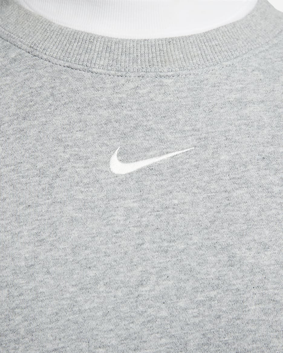 Nike Sportswear Phoenix Fleece Women's Oversized Crewneck Sweatshirt - Dark Grey Heather/Sail