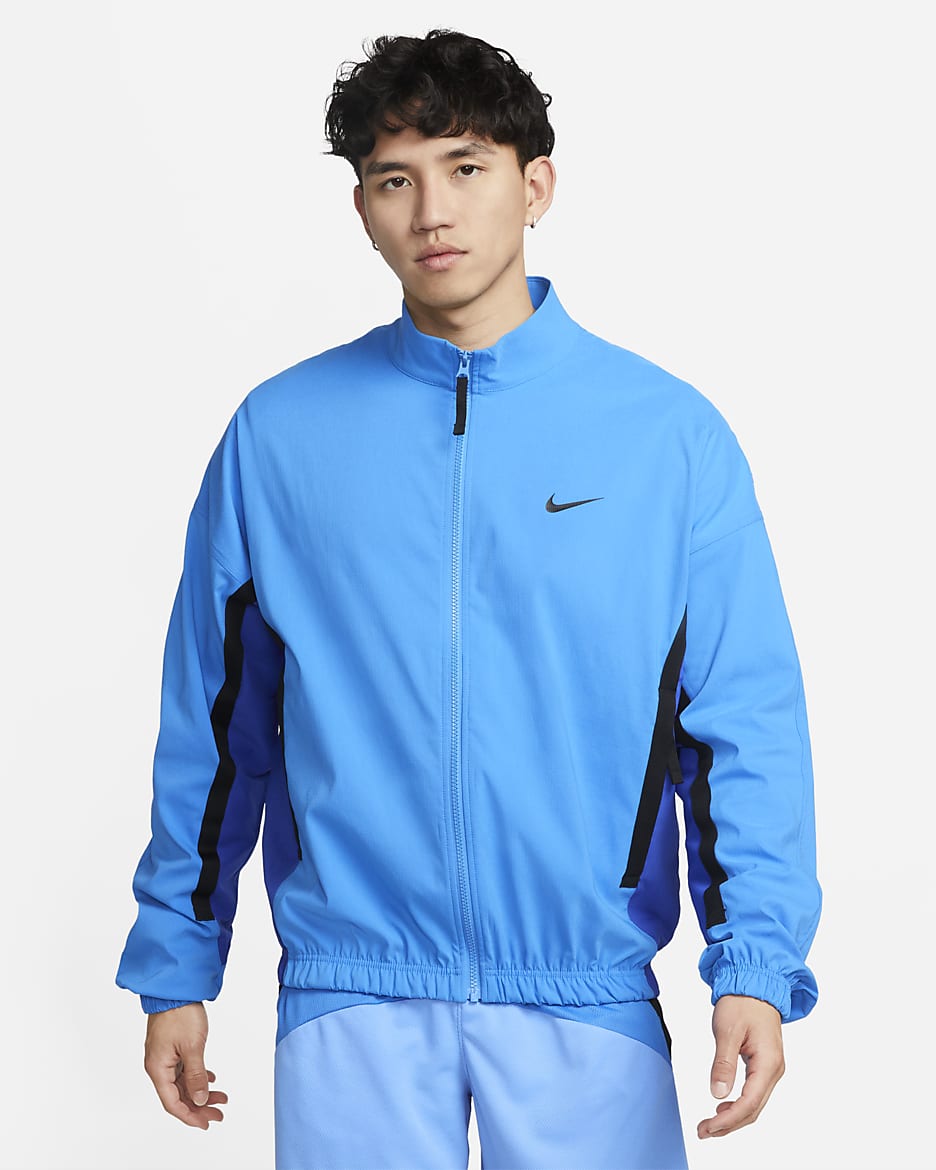 เสื้อแจ็คเก็ตบาสเก็ตบอลแบบทอผู้ชาย Nike DNA - Light Photo Blue/Game Royal/ดำ/ดำ