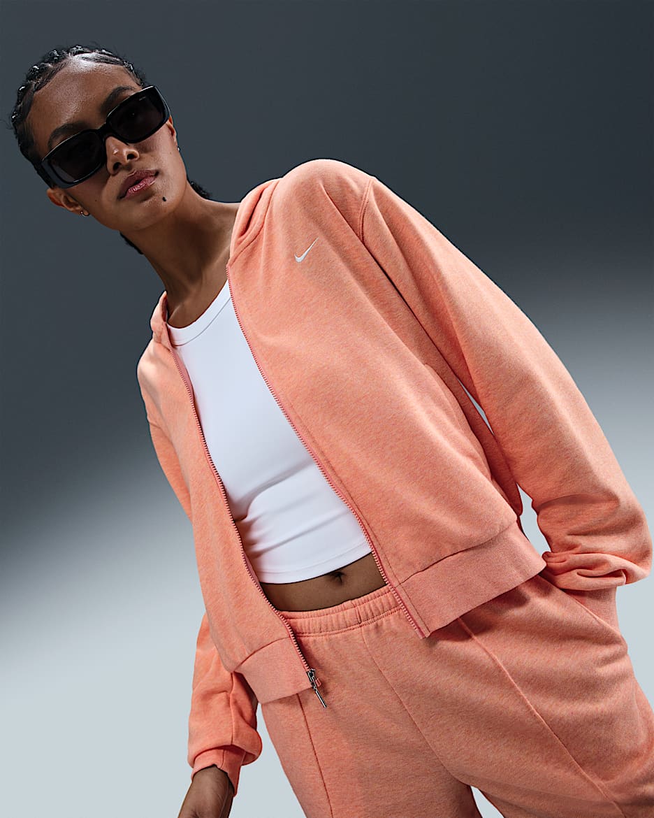 Nike Sportswear Chill Terry Women's Loose Full-Zip French Terry Hoodie - Apricot Agate/Heather/Sail
