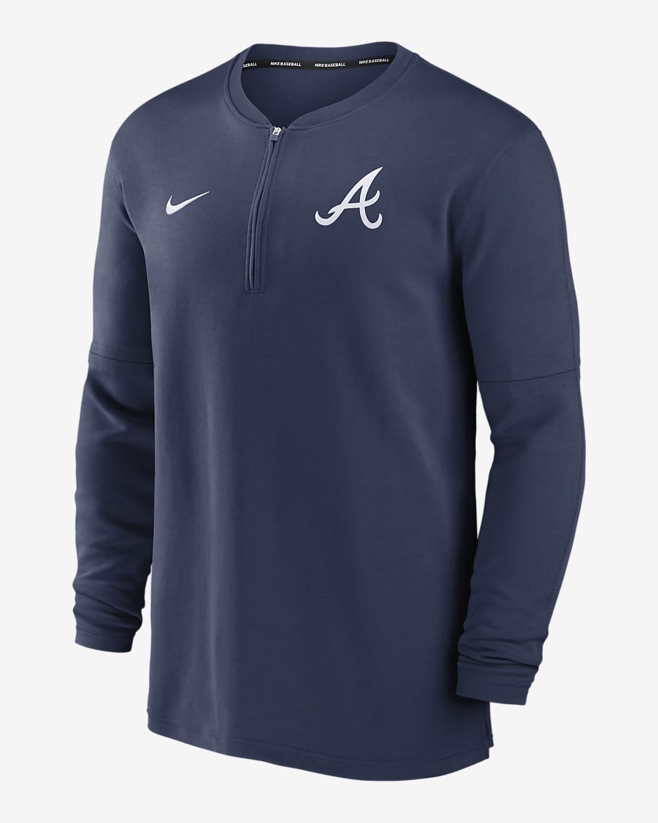 Atlanta Braves Authentic Collection Game Time Men's Nike Dri-FIT MLB 1/2-Zip Long-Sleeve Top - Navy