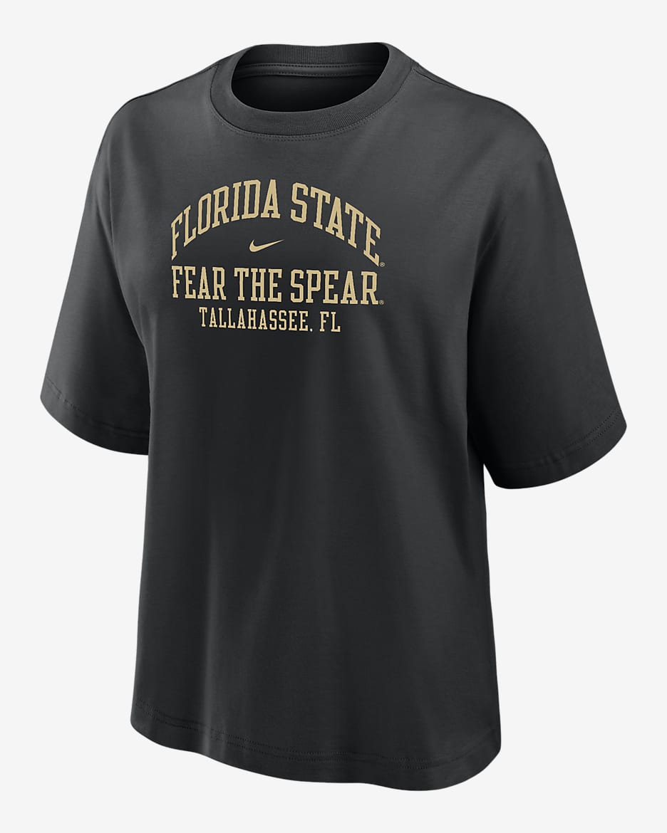 Florida State Women's Nike College Boxy T-Shirt - Black