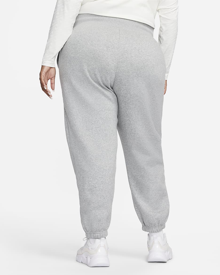 Nike Sportswear Phoenix Fleece Women's High-Waisted Oversized Tracksuit Bottoms (Plus Size) - Dark Grey Heather/Sail