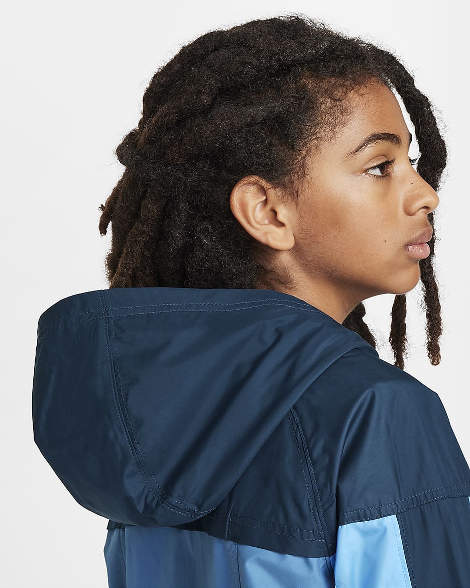 Nike Sportswear Windrunner EasyOn Older Kids' Repel Jacket - Armoury Navy/Aegean Storm/University Blue/Aegean Storm