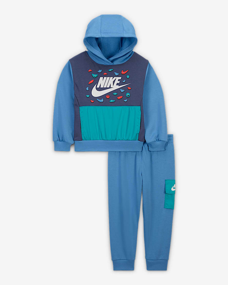 Nike Little Kids' 2-Piece Keep Climbing French Terry Pullover Hoodie Set - Blue Beyond
