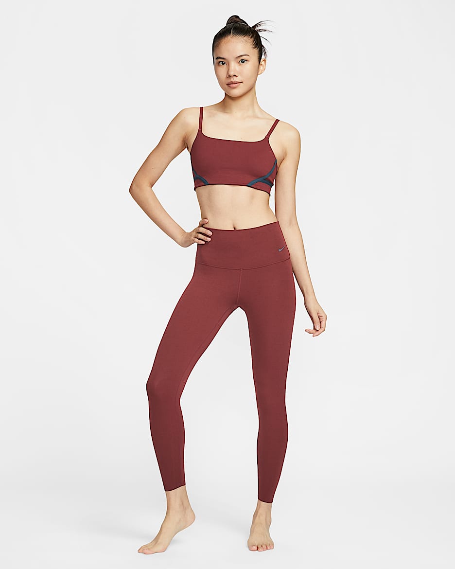 Nike Zenvy 女款輕柔支撐型高腰九分內搭褲 - Dark Team Red/黑色