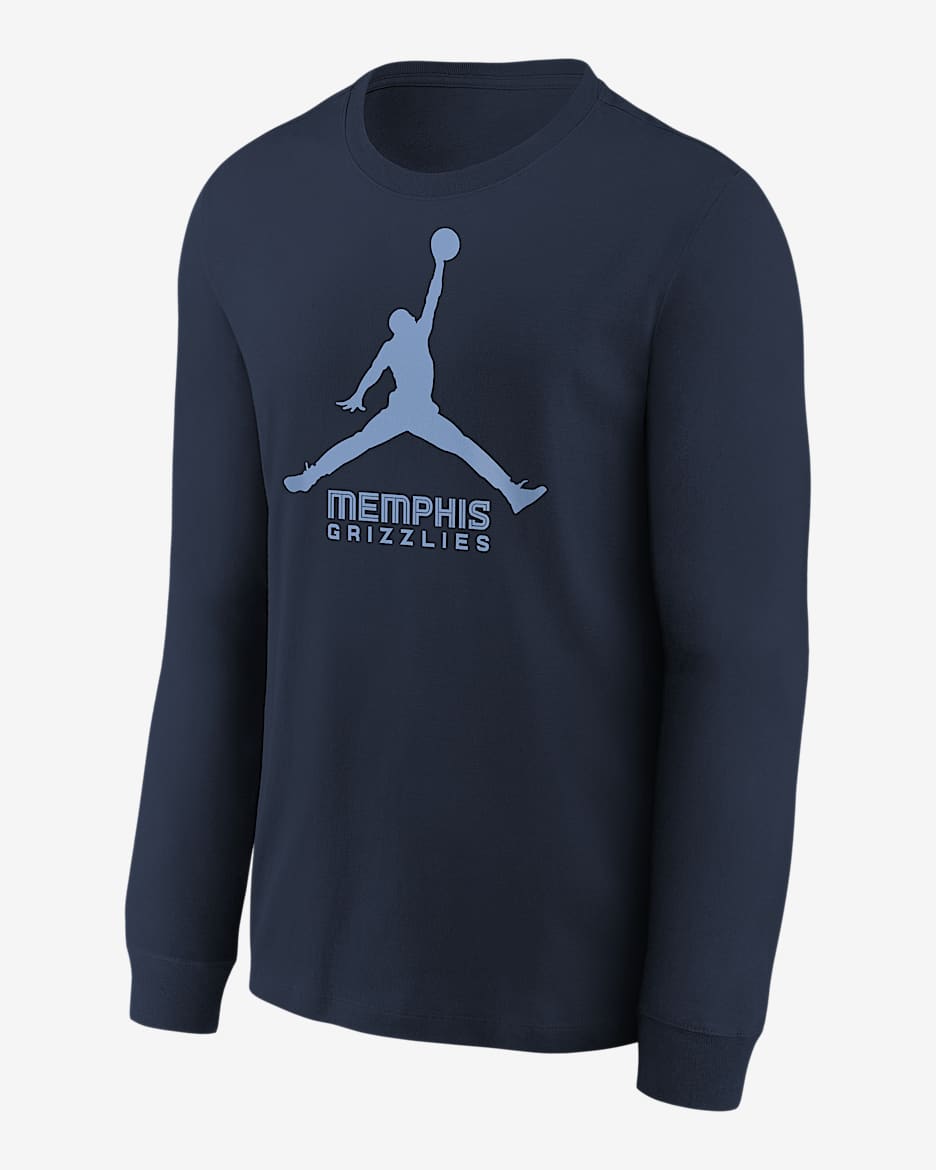 Playera de manga larga Jordan de la NBA para niños talla grande Memphis Grizzlies Essential - Negro