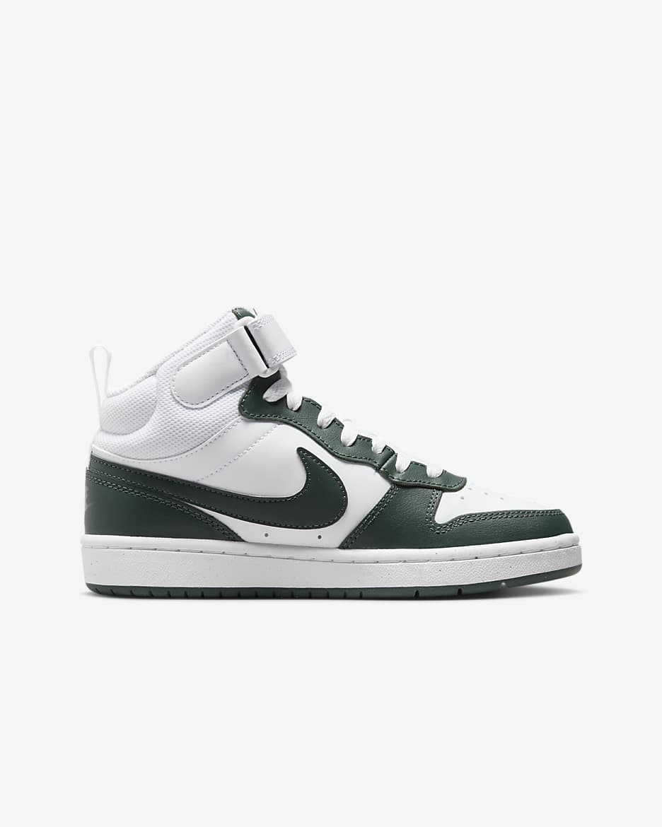 Nike Court Borough Mid 2 Big Kids' Shoes - White/Vintage Green