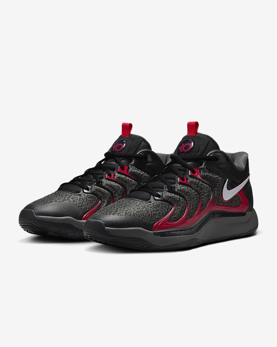 KD17 Basketballschuh - Schwarz/Iron Grey/University Red/Weiß