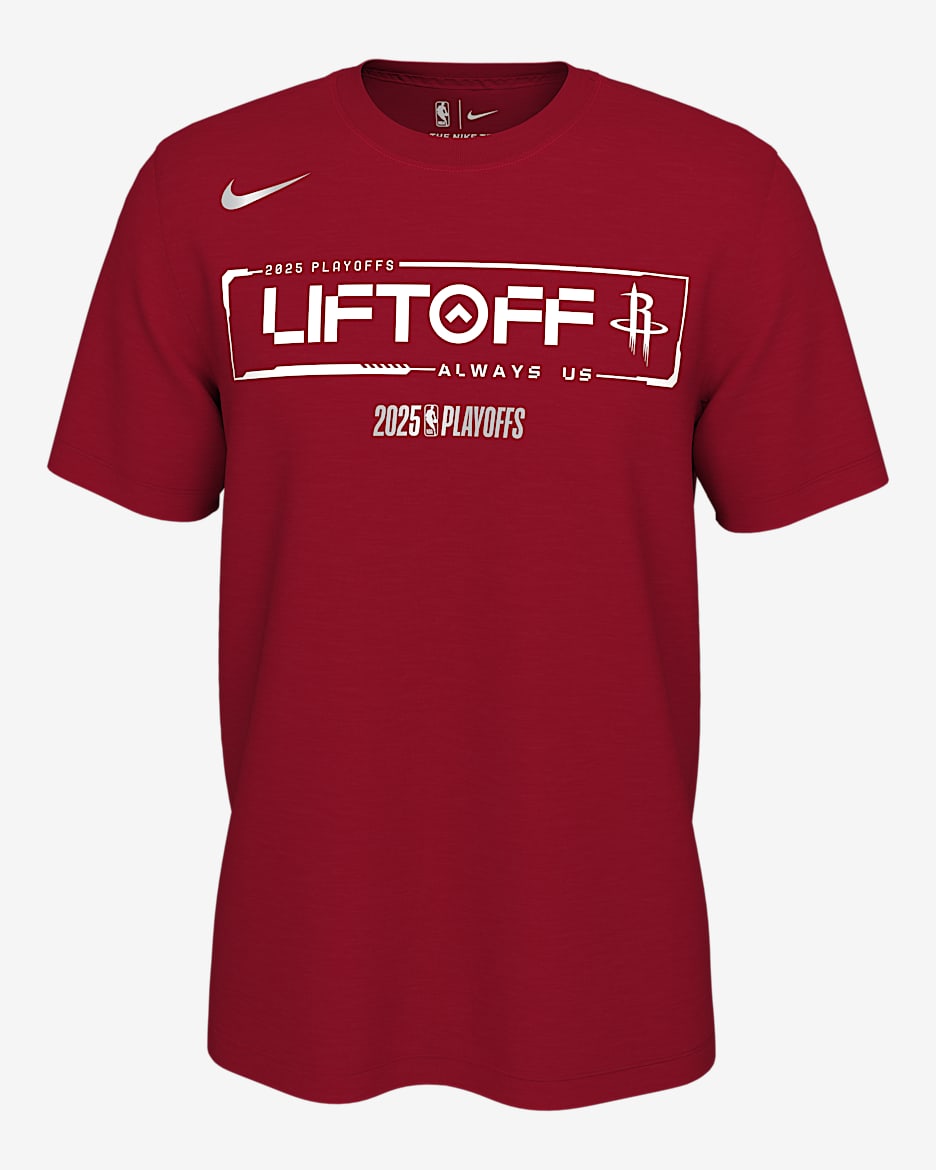 Playera Nike de la NBA para hombre Houston Rockets Playoff Mantra 2025 - Rojo universitario