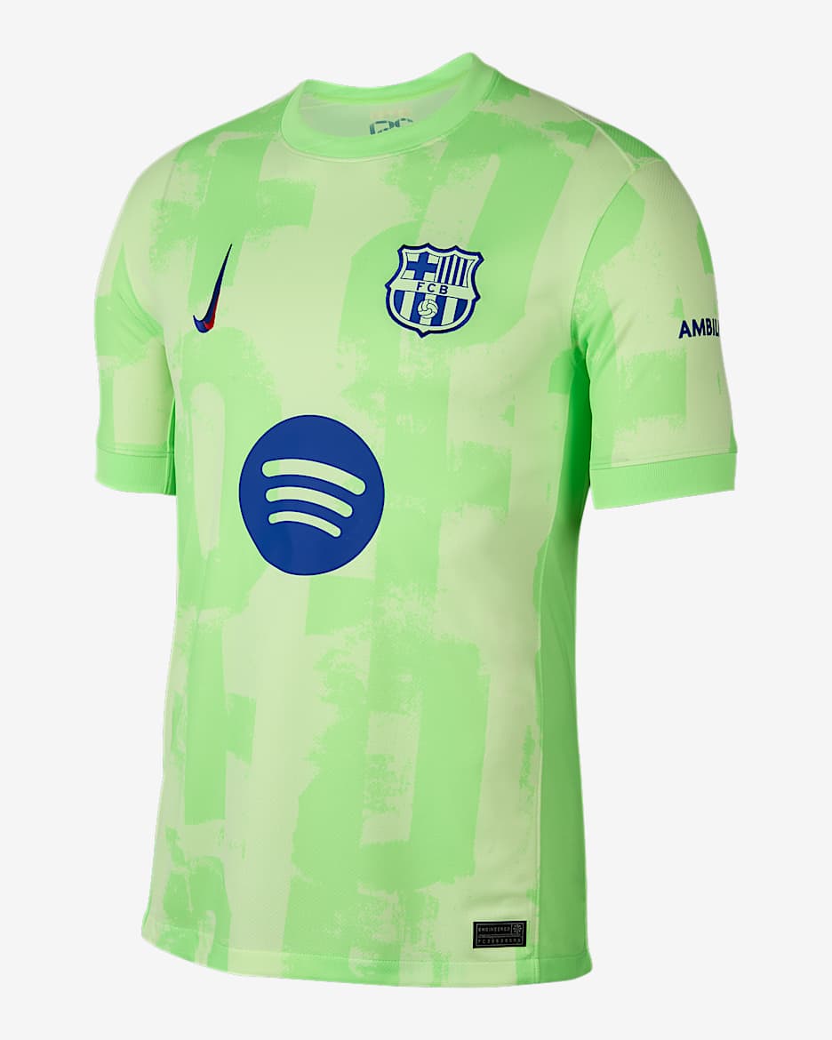 F.C. Barcelona 2024/25 Stadium Third Men's Nike Dri-FIT Football Replica Shirt - Barely Volt/Lime Blast/Barely Volt/Old Royal