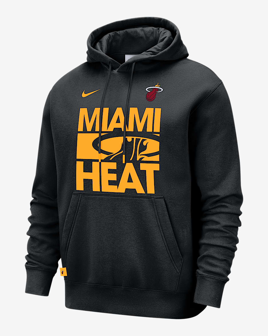 Sweat à capuche Nike NBA Miami Heat Club Courtside pour homme - Noir/Sundial