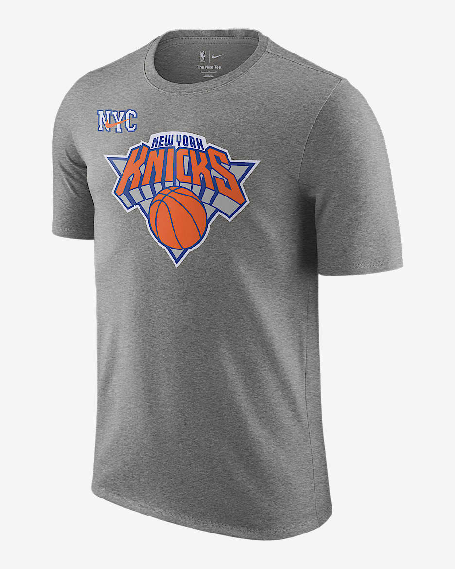 Playera Nike NBA para hombre New York Knicks Essential City Edition - Gris oscuro jaspeado