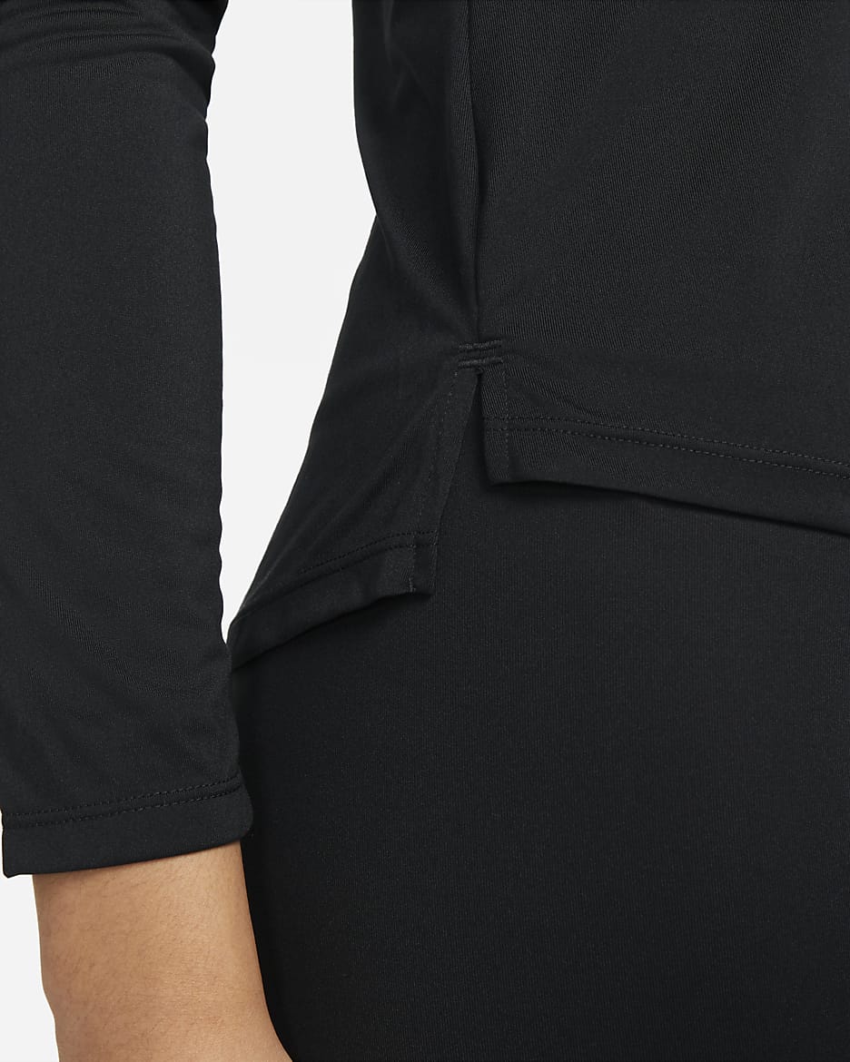 Nike Dri-FIT One Women's Standard Fit Long-Sleeve Top - Black/White