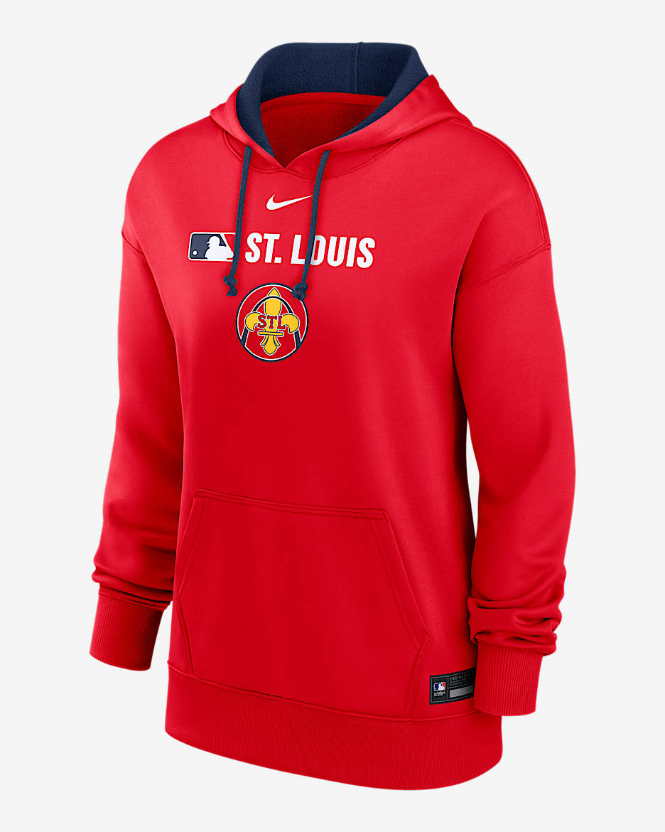 St. Louis Cardinals Authentic Collection City Connect Women's Nike Therma MLB Pullover Hoodie - Red