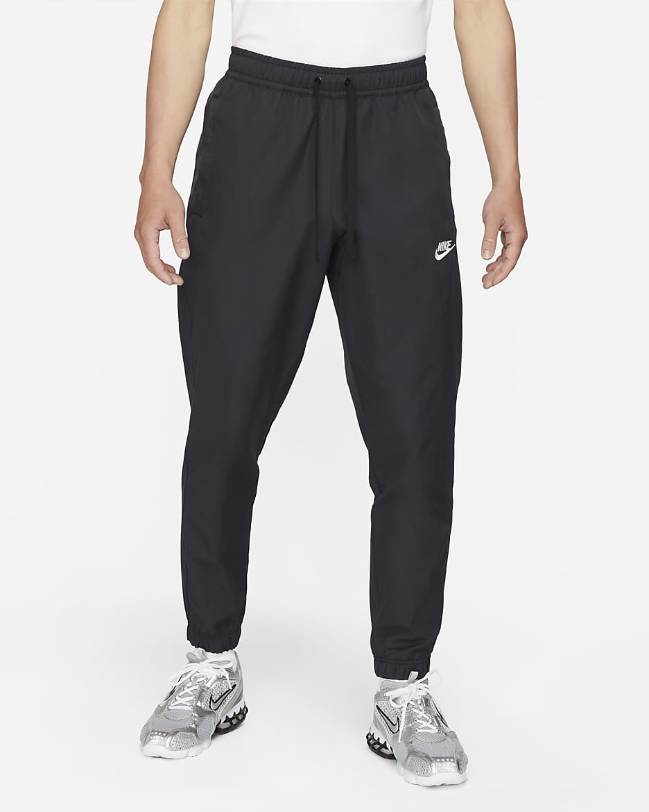 Nike Sportswear 男款無襯裡褲腳長褲 - 黑色/白色