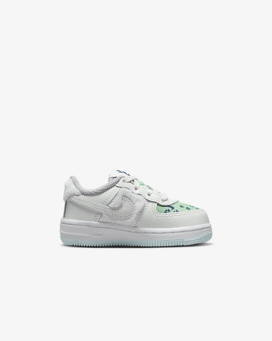 Nike Force 1 Low SE Baby/Toddler Shoes - Summit White/Wolf Grey/Enamel Green/Summit White