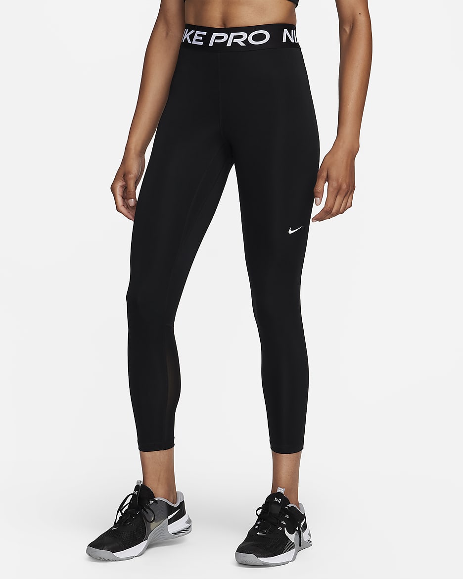 Nike Pro 365 Women's Mid-Rise 7/8 Leggings - Black/White
