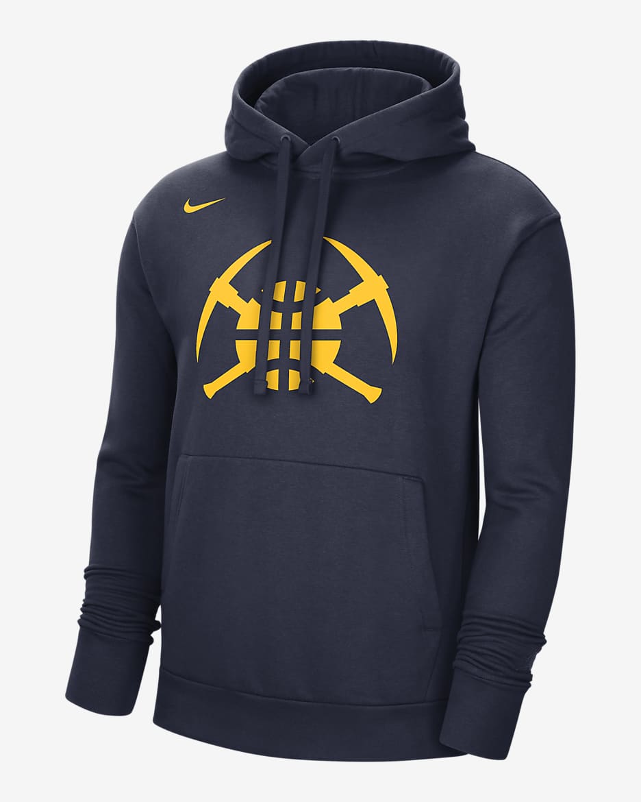 Sudadera con gorro sin cierre de tejido Fleece Nike NBA para hombre Denver Nuggets Essential - Azul marino universitario