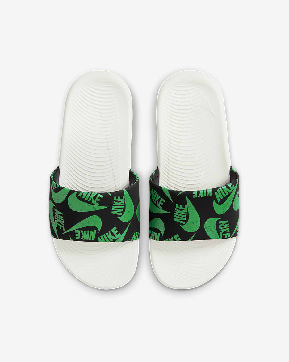 Nike Kawa SE JDI Younger/Older Kids' Slides - Black/Summit White/Stadium Green