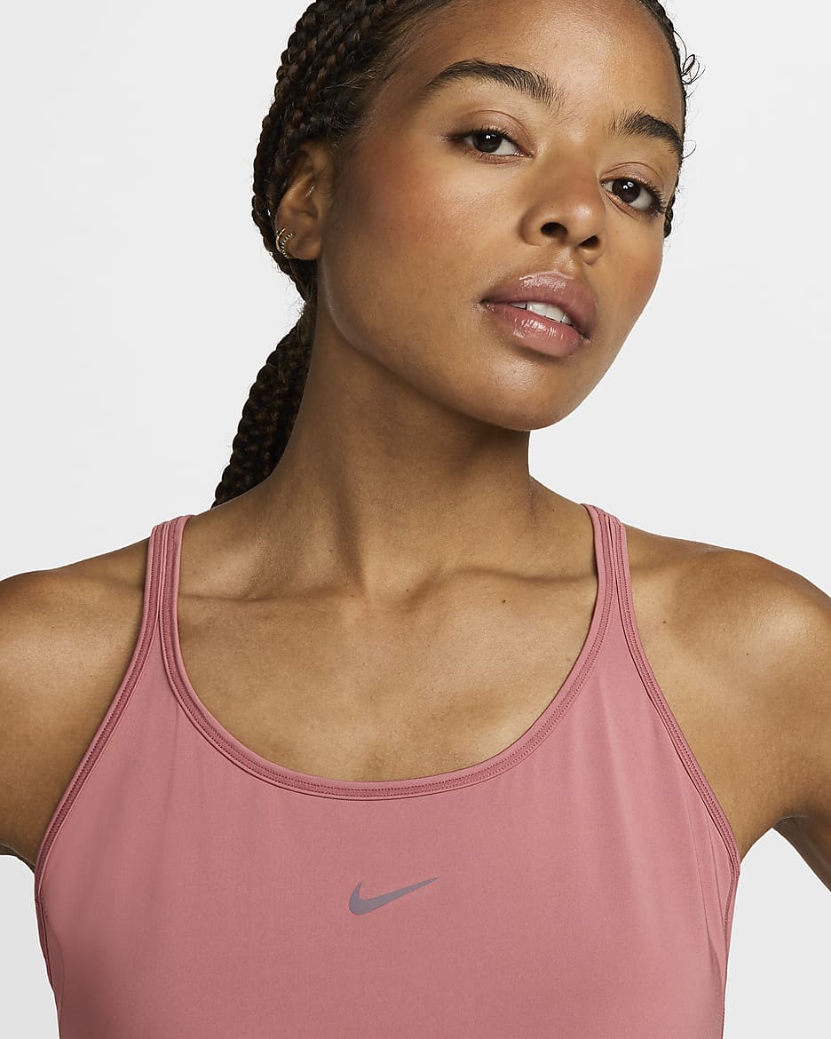 Γυναικείο tank top Dri-FIT με λεπτές τιράντες Nike One Classic - Canyon Pink/Μαύρο