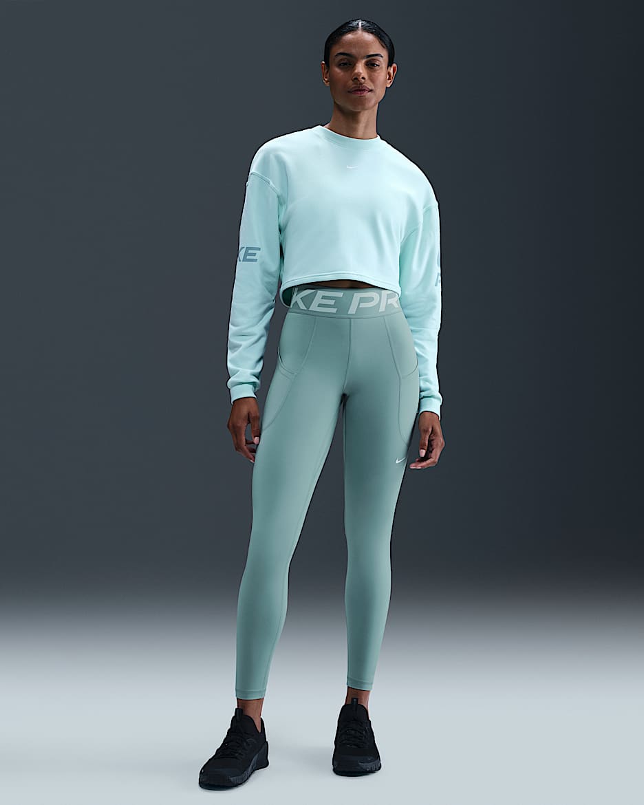 Nike Pro Sculpt Women's High-Waisted 7/8 Leggings with Pockets - Cannon/White