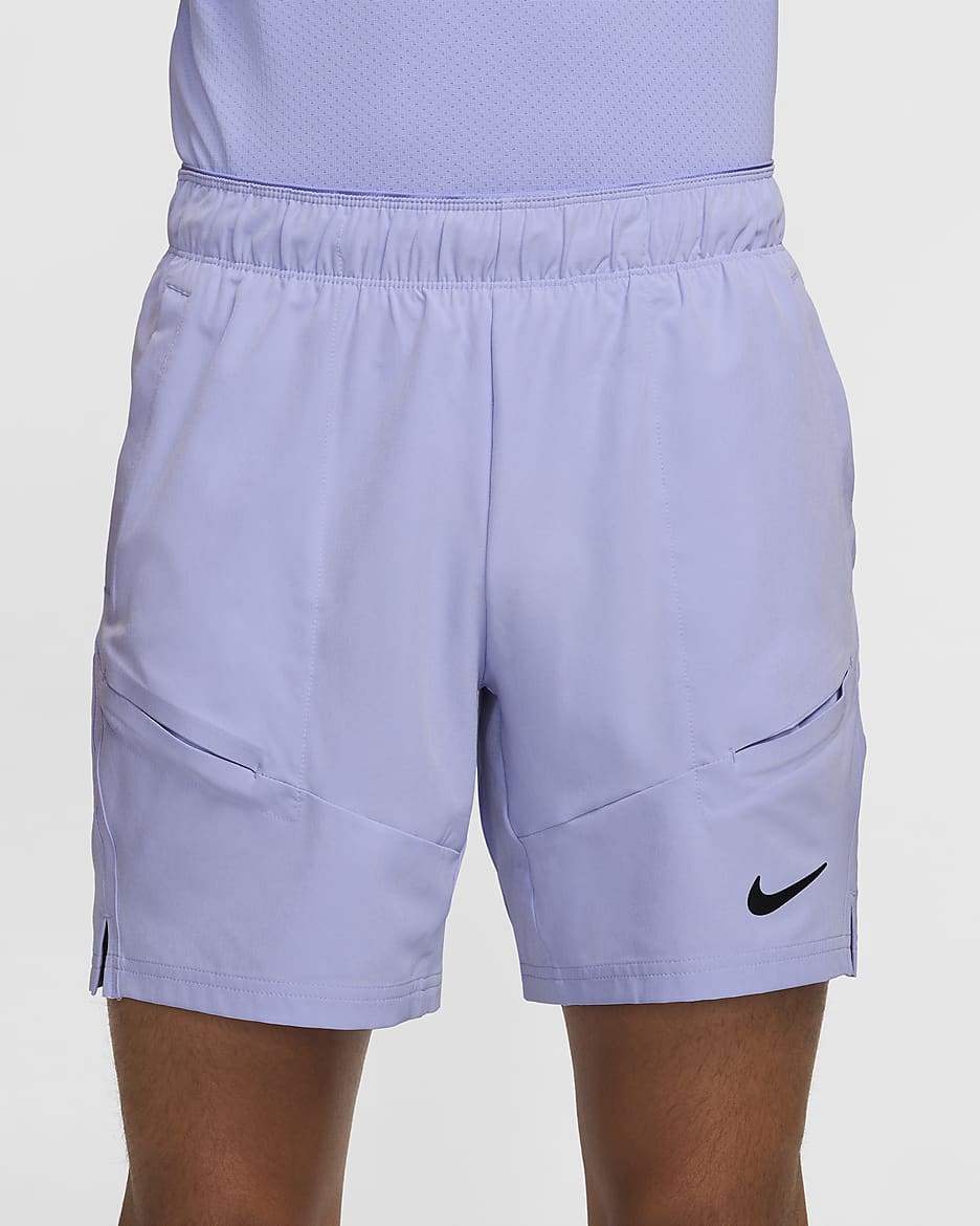 NikeCourt Advantage Pantalón corto de tenis de 18 cm Dri-FIT - Hombre - Purple Pulse/Negro