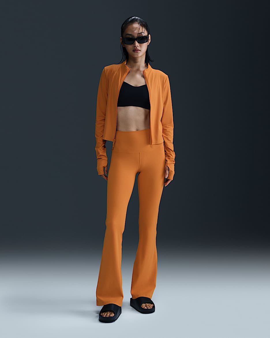 Nike Zenvy 女款高腰喇叭內搭褲 - Monarch/黑色