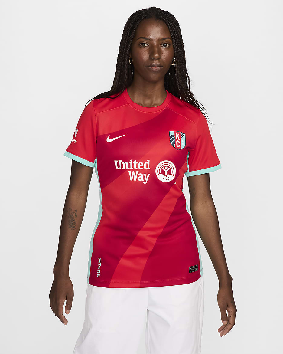 Jersey Nike Dri-FIT de la NWSL replica del Kansas City Current local 2024 Stadium para mujer - Rojo cometa