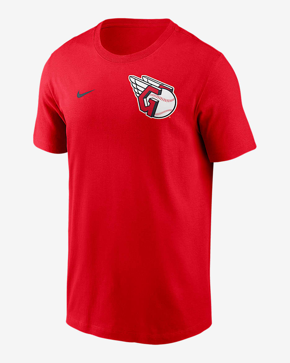 Playera Nike de la MLB para hombre Cleveland Guardians 2-Hit - Rojo