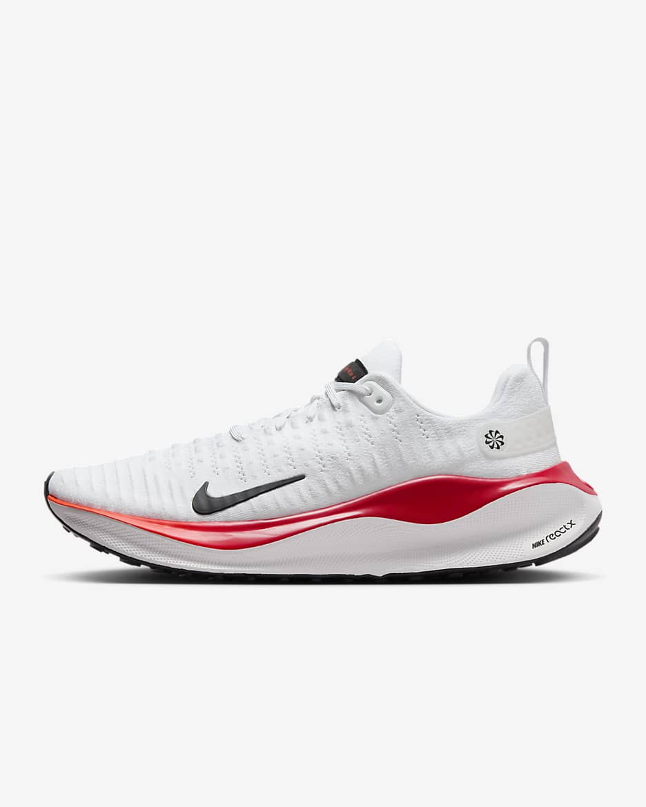 Nike InfinityRN 4 Men's Road Running Shoes - White/Platinum Tint/Bright Crimson/Black