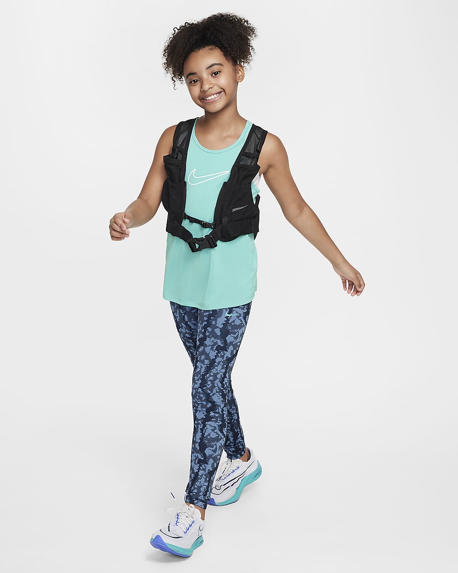 Nike One Classic Older Kids' (Girls') Dri-FIT Tank Top - Green Frost/White