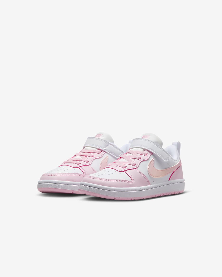 Nike Court Borough Low Recraft Little Kids' Shoes - White/Pink Foam
