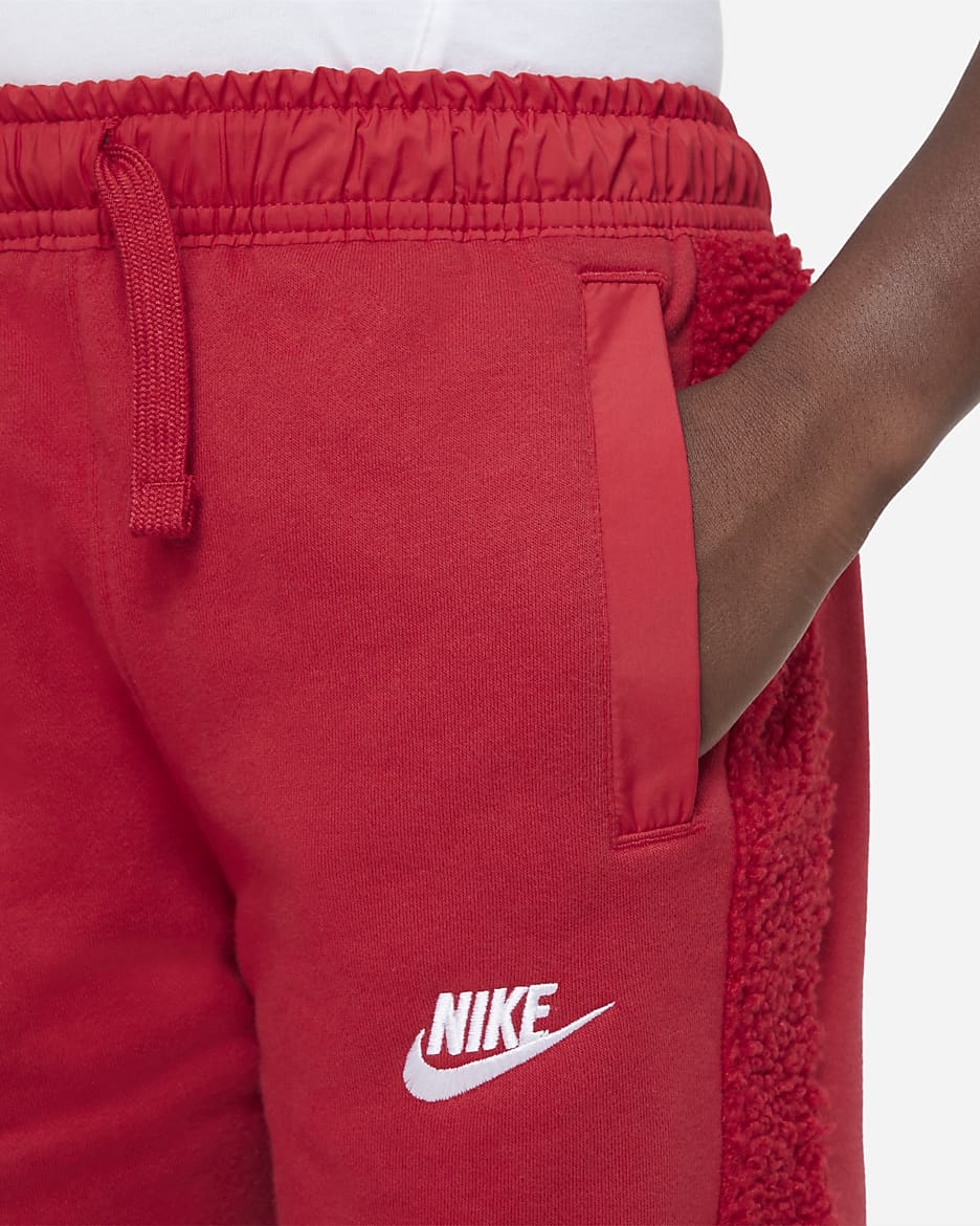 Nike Sportswear Club Fleece Big Kids' (Boys') Winterized Pants - Gym Red/White