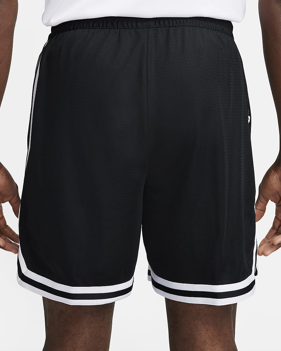 Shorts de básquetbol Dri-FIT de 15 cm para hombre Nike DNA - Negro/Blanco/Blanco