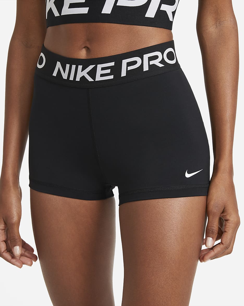 Nike Pro-shorts (8 cm) til kvinder - sort/hvid