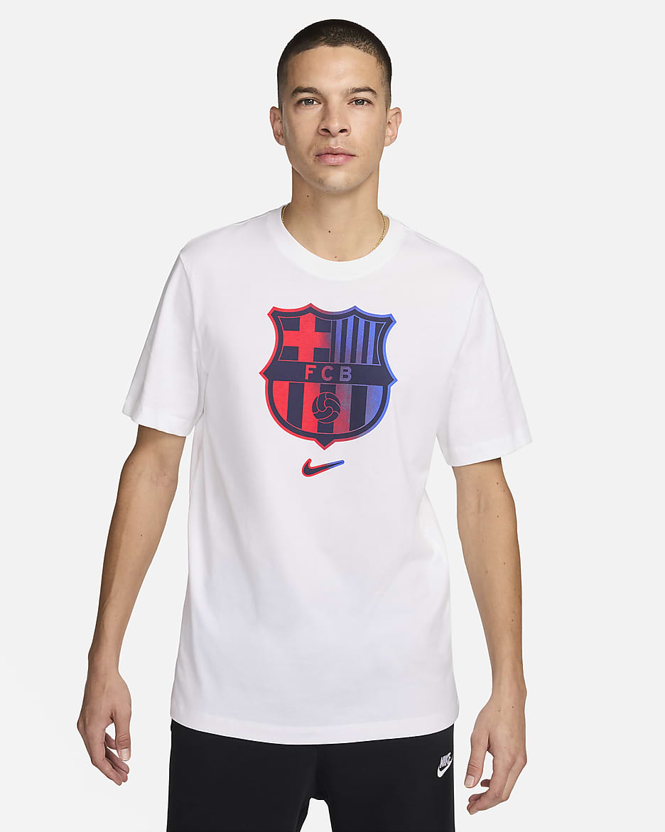 Playera de fútbol Nike para hombre FC Barcelona - Blanco