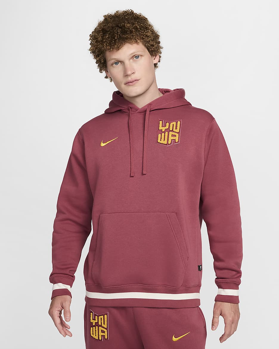 Liverpool FC Club Nike Football-pullover-hættetrøje til mænd - Cedar/Chrome Yellow