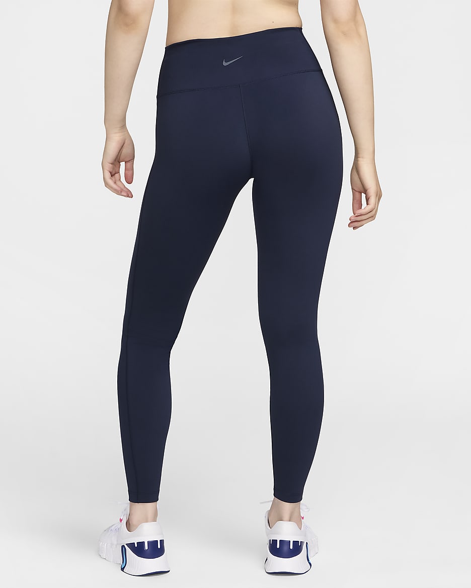 Leggings de tiro alto de largo completo para mujer Nike One Seamless Front - Obsidiana/Negro