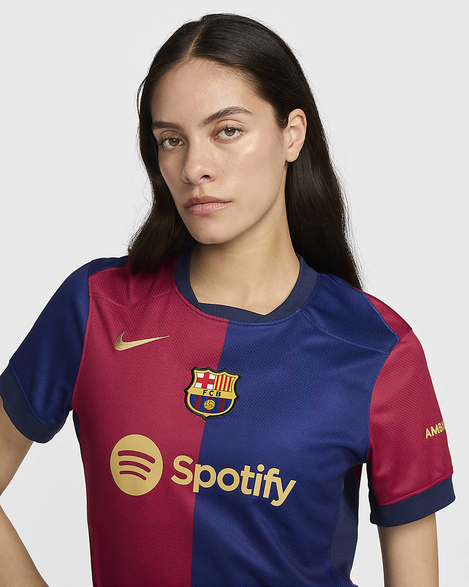 F.C. Barcelona 2024/25 Stadium Home Women's Nike Dri-FIT Football Replica Shirt - Deep Royal Blue/Noble Red/Midnight Navy/Club Gold