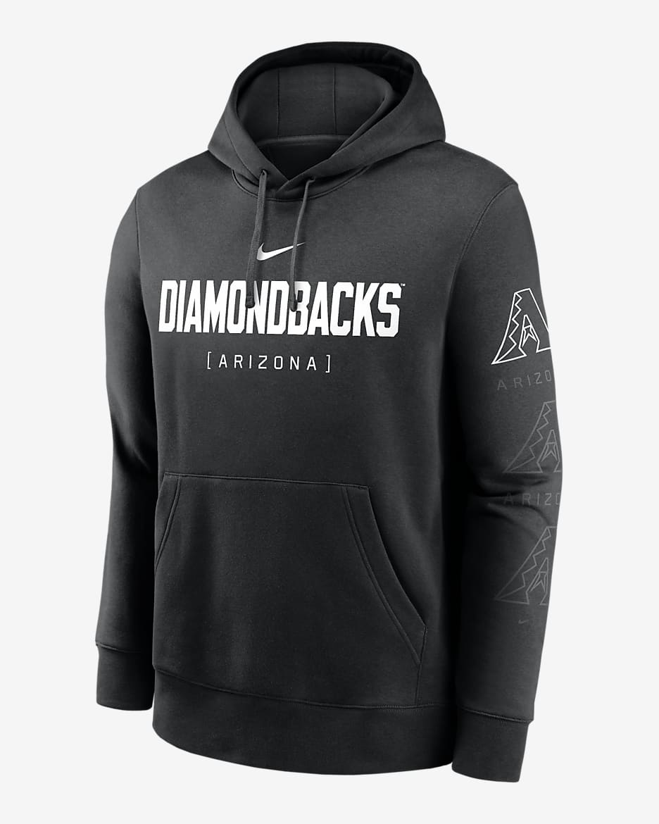 Arizona Diamondbacks Fashion Club Men's Nike MLB Pullover Hoodie - Black