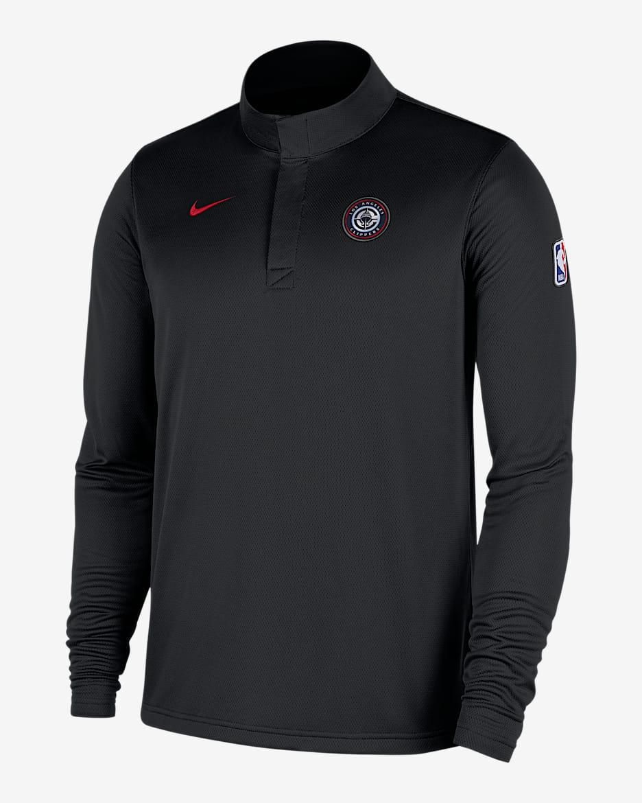 LA Clippers Men's Nike Dri-FIT NBA 1/4-Zip Long-Sleeve Top - Black/University Red
