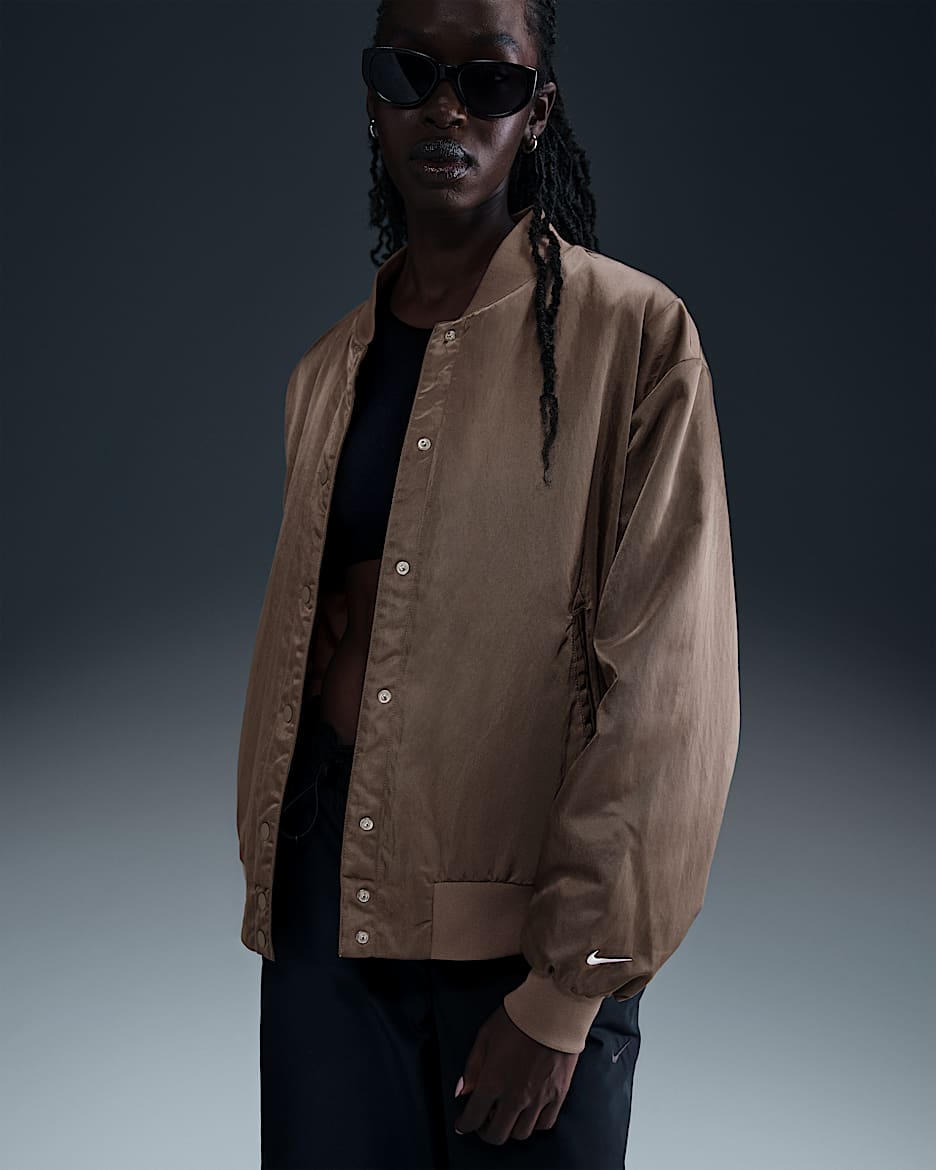 Nike Sportswear Destroyer Women's Oversized Woven Jacket - Ironstone/White