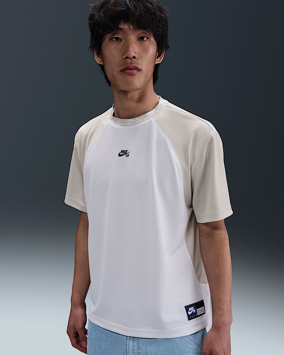 Nike SB Dri-FIT Knit Skate Top - White/Light Bone/Black