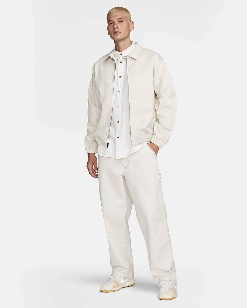 Långärmad Nike Life button-down-skjorta i oxfordmodell för män - Summit White/Summit White/Summit White