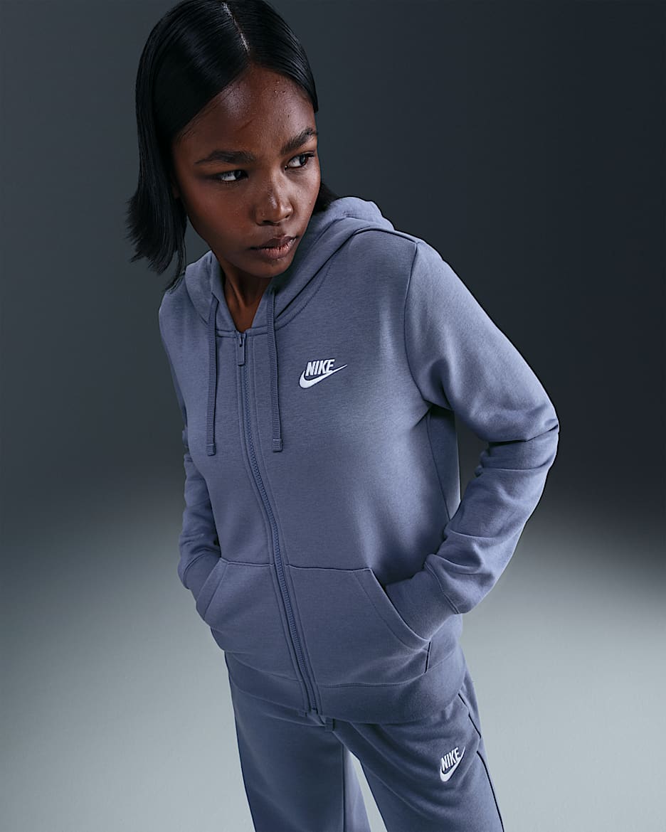 Nike Sportswear Club Fleece Women's Full-Zip Hoodie - World Indigo/White
