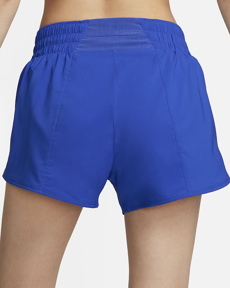 Nike One Women's Dri-FIT Mid-Rise 3" Brief-Lined Shorts - Hyper Royal/White