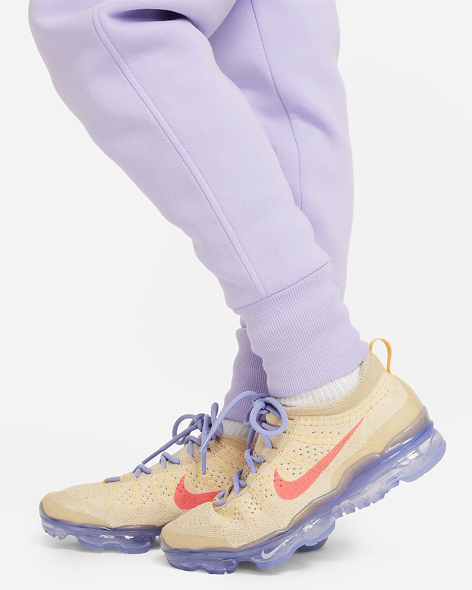 Nike Sportswear Club Fleece Older Kids' (Girls') High-Waisted Fitted Trousers - Hydrangeas/Hydrangeas/White