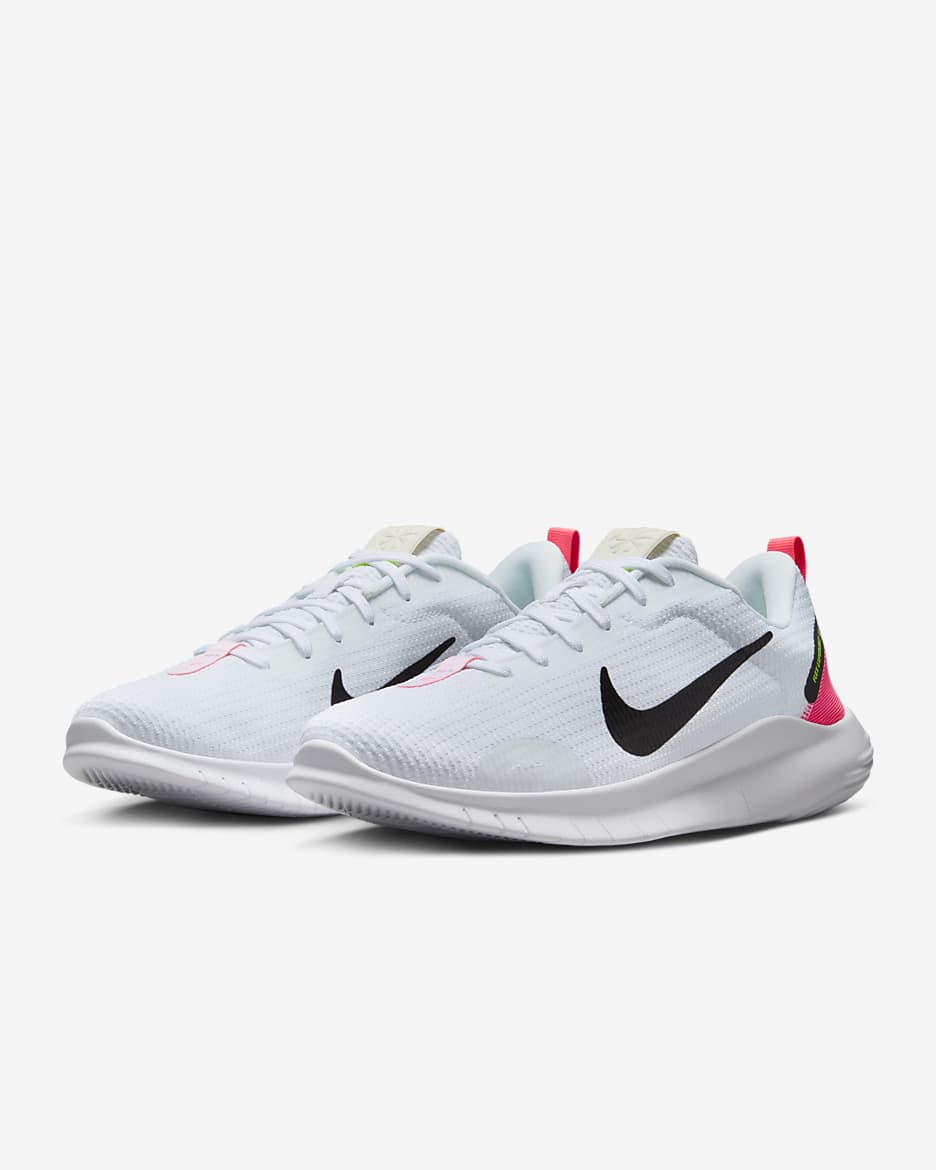 Nike Flex Experience Run 12 Women's Road Running Shoes - White/Hot Punch/Volt/Black