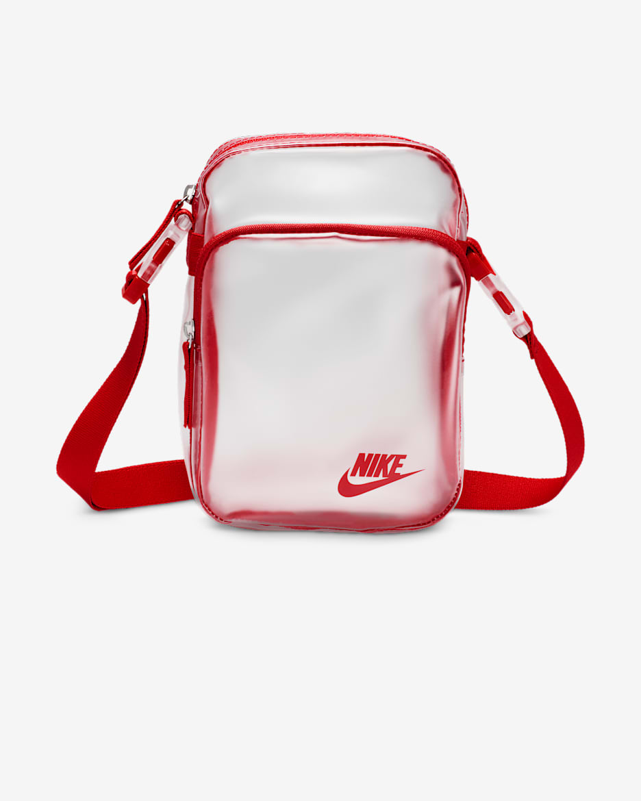 Nike Heritage Crystal Crossbody Bag (4L) - Clear/University Red/University Red